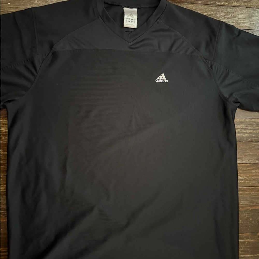 Adidas Men's Black V-Neck Tee